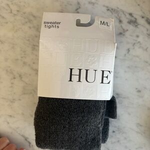 Hue Sweater Tights Charcoal Gray Size M/L NWT Cozy Knit